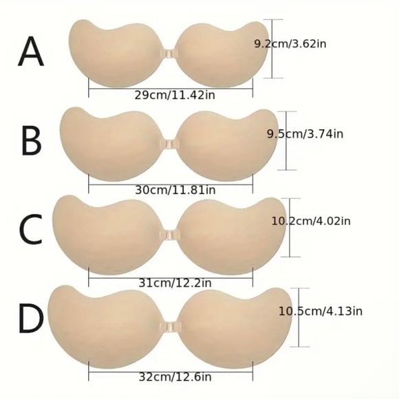 Pair of Invisible Strapless Bras , Self-Adhesive Backless Reusable Push-up Bras - Picture 7 of 10